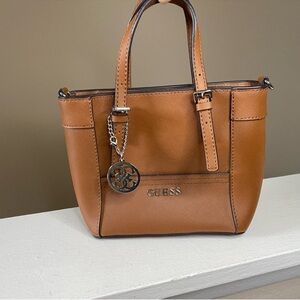 Guess Delaney Brown Cognac Mini Handbag